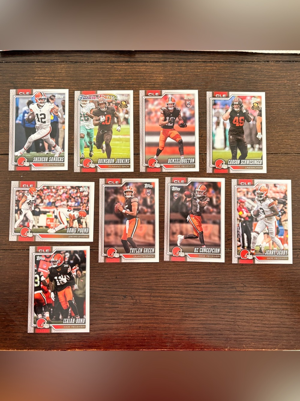 TOPPS CLEVELAND BROWNS Large Lot Football Trading Cards MINT